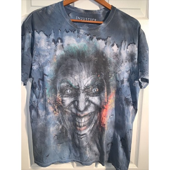 Injustice Mens S/S Graphic T Shirt Gods Among Us The Joker Video Game DC Large - Picture 1 of 4